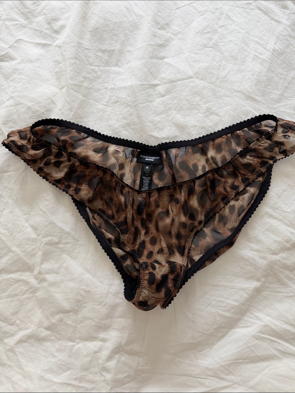 Dolce & Gabbana x Skims Brown and Black Leopard Mesh Bikini Briefs